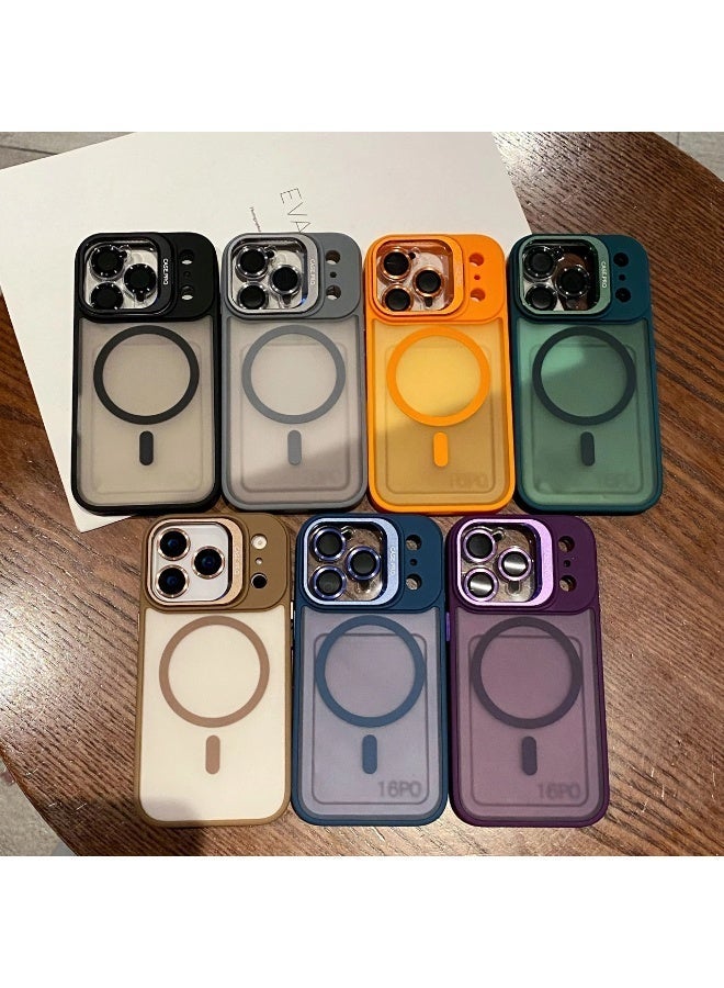iPhone 17 Pro Translucent Matte Kickstand Case for iPhone 17 Pro, Built-in Adjustable Camera Stand, Magnetic Mag-Safe Shockproof Phone Cover for iPhone 17 Pro - Image 4